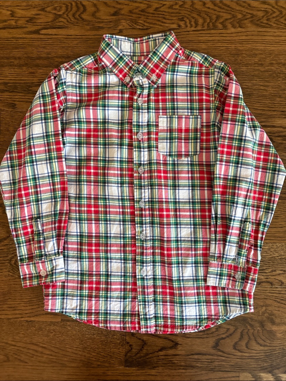 bella bliss Red, Green & White Plaid Button-Down Shirt